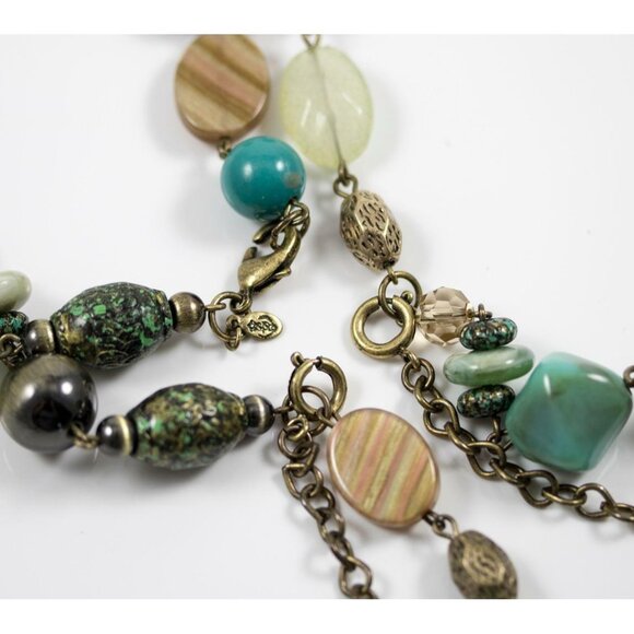 Premier Designs Double-Strand Convertible Adjustable Metal & Bead Necklace 35" - Picture 8 of 10